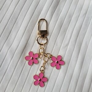Pink flowers keychain